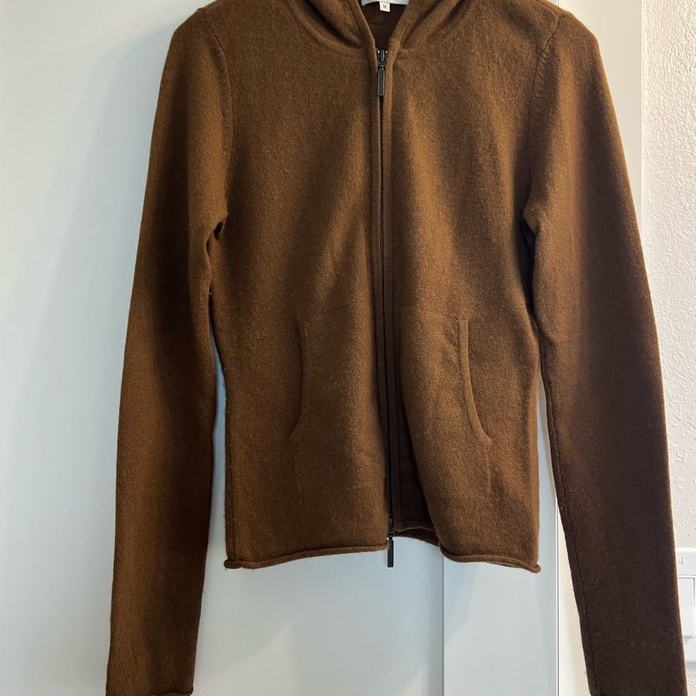 Vince cashmere espresso brown zip hoodie. Beautiful cozy sweater.